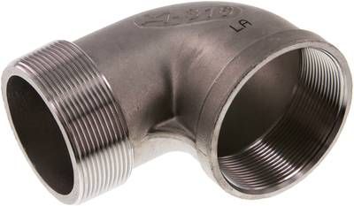 90°-Einschraubwinkel Rp 2 1/2"(IG)-R 2 1/2"(AG), 16 bar 1.4408