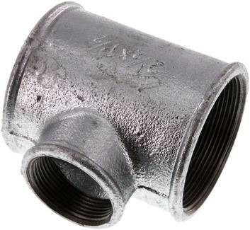 T-Stück Rp 2 1/2"-Rp 1 1/2"-Rp 2 1/2" (IG), 25 bar Temperguss verzinkt