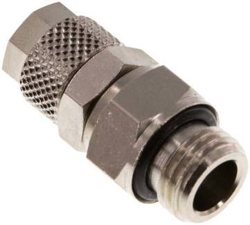 Gerade Drehverschraubung G 1/4"-8 x 6mm, Messing vernickelt