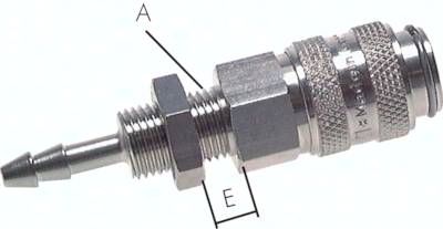 Schott-Kupplungsdose (NW5) 9mm Schlauch, Messing vernickelt
