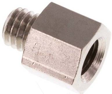 Gewindeverlängerung M 5-7mm, 16 bar Messing vernickelt