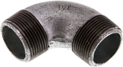 90°-Winkel R 1 1/4" (AG), 25 bar Temperguss verzinkt