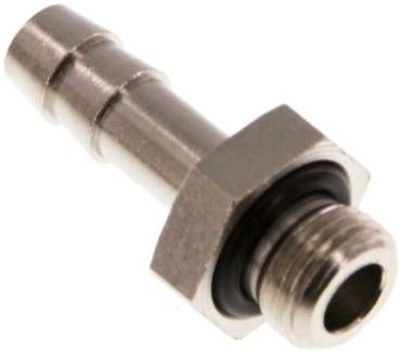 Gewindetülle mit O-Ring G 1/8"-6mm, Messing vernickelt