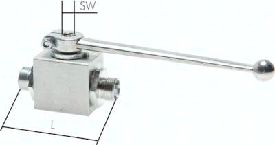 Hochdruck-Kugelhahn, Stahl, 6 L, PN 315