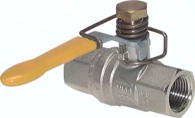 Messing-Kugelhahn, Rp 1/4", PN 65, federschließend