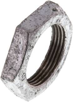 Sechskant-Gegenmutter Rp 1 1/4", Temperguss verzinkt