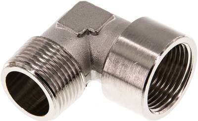 90°-Einschraubwinkel G 3/4"(IG)-R 3/4"(AG), 16 bar Messing vernickelt