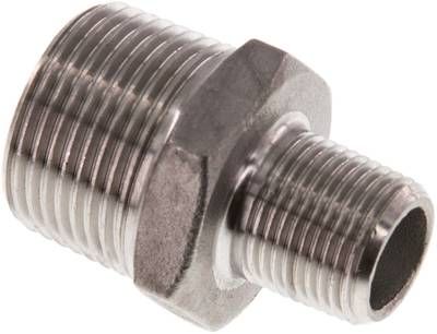 Doppelnippel R 3/4"-R 3/8", 16 bar 1.4408