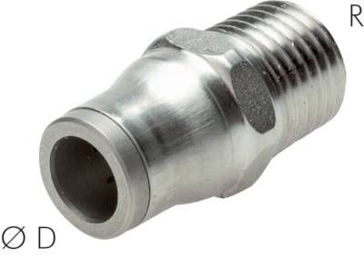 Gerader Steckanschluss NPT 3/8"-12mm, IQS-Edelstahl