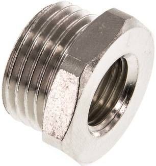 Reduziernippel G 1/2"(AG)-G 1/4"(IG), 16 bar Messing vernickelt