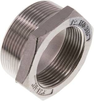 Reduziernippel R 2"(AG)-Rp 1 1/2"(IG), 16 bar 1.4408