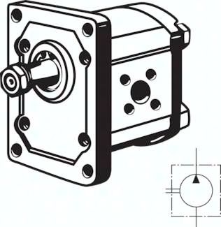 Bosch-Zahnradpumpe 22,5 ccm, Plesseyflansch, rechtsdrehend