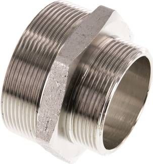 Doppelnippel G 2 1/2"-G 2", 16 bar Messing vernickelt