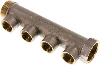 Verteilerrohr G 1"(IG/AG), 4 Abgänge G 1/2" (IG)