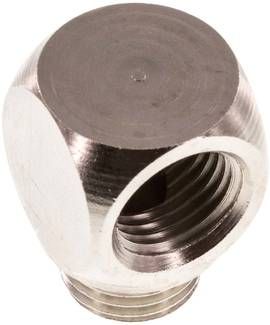 90°-Winkel G 1/4"(IG)-G 1/4"(AG), Messing vernickelt