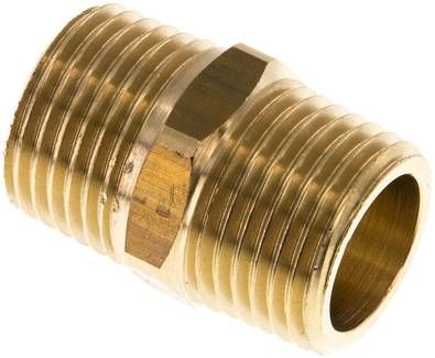 Doppelnippel R 1/2"-R 1/2", 16 bar Messing/Rotguss