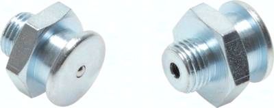 Flachschmiernippel 16 mm, M 12 x 1,5, Stahl verzinkt