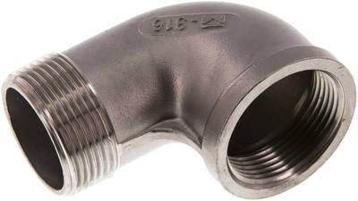 90°-Einschraubwinkel NPT 1 1/4"(IG)-NPT 1 1/4"(AG), 16 bar 1.4408
