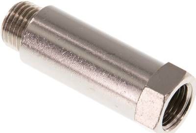 Gewindeverlängerung G 1/4"-43mm, 16 bar Messing vernickelt