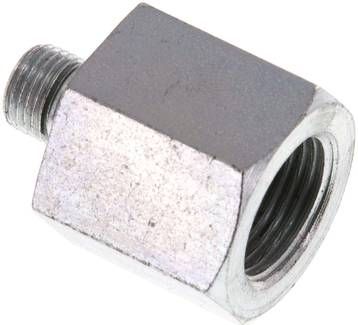 Hydraulik-Reduzierung G 1/8"(AG)-G 3/8"(IG), Stahl verzinkt, Elastomerdichtung