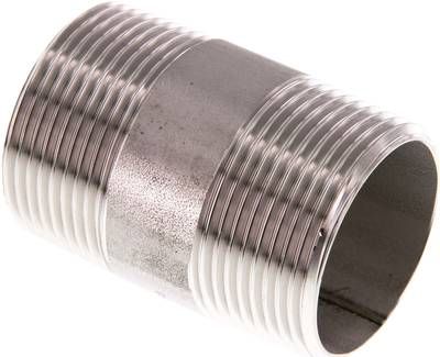 Rohrdoppelnippel R 1 1/4"-60mm, 20 bar 1.4571