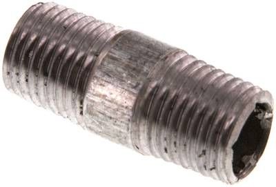 Rohrdoppelnippel R 1/4"-30mm, 50 bar, Stahlrohr ST 37 verzinkt