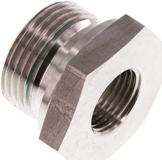 Hydraulik-Reduzierung G 1"(AG)-G 1/2"(IG), 1.4571, Elastomerdichtung