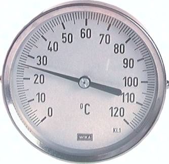 Bimetallthermometer, waage-recht D80/-30 bis +50°C/100mm