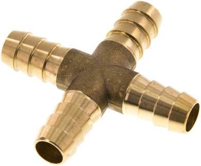 Kreuz-Schlauchverbinder 13mm, Messing
