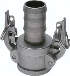 Sicherheits-Kamlock-Kupplung (C) 38mm Schlauch, Edelstahl (1.4408)