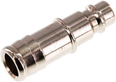 Kupplungsstecker (NW7,2) 13mm Schlauch, Messing vernickelt