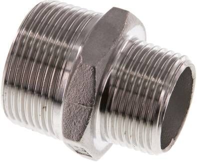 Doppelnippel R 1 1/4"-R 1", 16 bar 1.4408