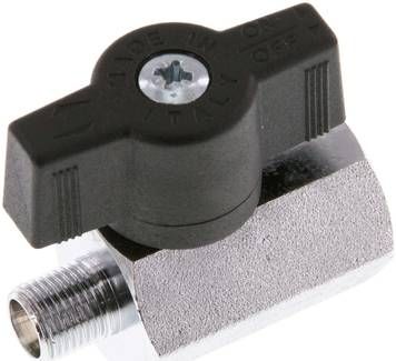 Messing-Minikugelhahn Innen-/ Außengewinde G 1/8", PN 15