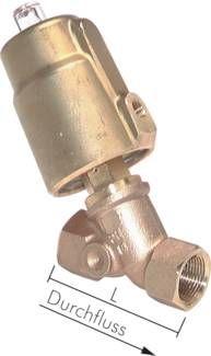 Schrägsitzventil Messing, G 1", geschlossen, Standard
