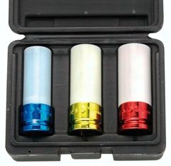 Kraftstecknussset, 3-tlg. Satz in KU-Kassette, 1/2" (12,7 mm)
