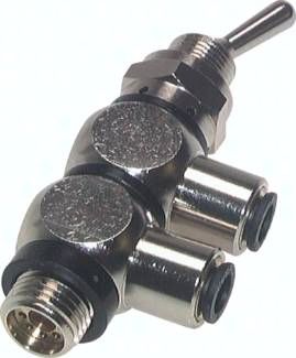 4/2-Wege Kipphebelventil 10 mm (Steckanschluss) / G 1/4" (AG)