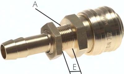 Schott-Kupplungsdose (NW7,2) 8mm Schlauch, Messing