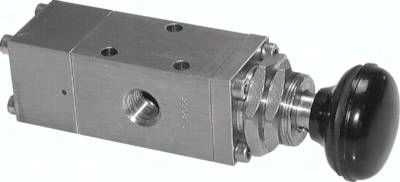 Edelstahl-Tasterventil, G 1/2", 5/2-Wege (Federrückstellung)