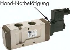 5/2-Wege Magnetventil, G 1/2", Federrückstellung, 24 V=