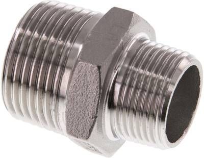 Doppelnippel R 1"-R 3/4", 16 bar 1.4408