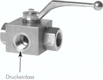 ES-Hochdruck-3-Wege Kugelhahn, T-Bohrung, G 1/8", PN 400