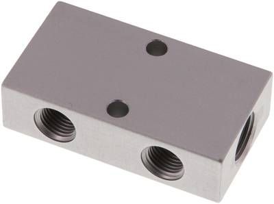 Verteilerleiste 2 x G 3/8"-4 x G 1/4", Aluminium eloxiert
