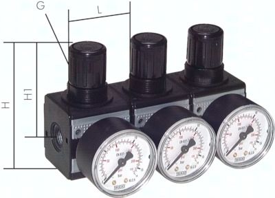 MULTIFIX Druckregler, Reihen-mont. (Baureihe 2), G 1/2", 0,5 - 10bar