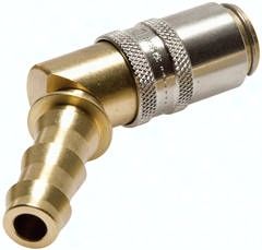 45°-Temperierkupplungsdose 9mm Zapfen, 9,5 mm Steckschlauch (GSP 10 ), Messing