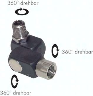 Drehgelenk 3-fach R 1/4"(IG)-R 1/4"(AG)