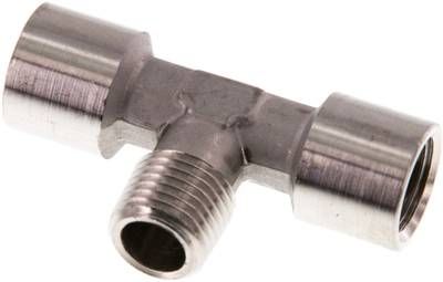 T-Einschraubstück G 1/4"(IG)-R 1/4"(AG), 150 bar 1.4404