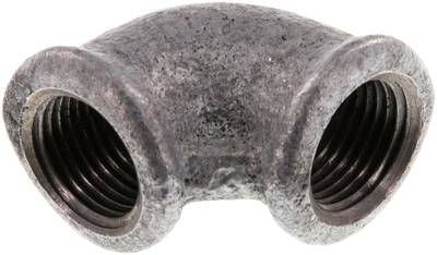 90°-Winkel Rp 1/2" (IG), 25 bar Temperguss verzinkt