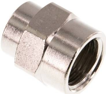 Muffe G 1/4"-G 1/8", 16 bar Messing vernickelt