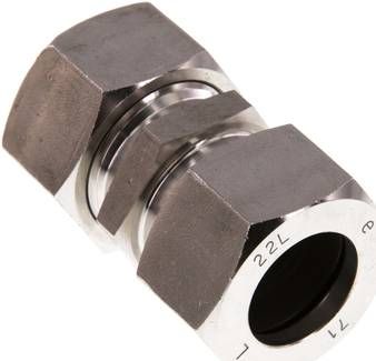 Gerade Schneidringverschrau-bung 22 L, 1.4571