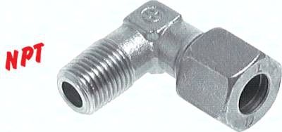 Winkel-Schneidringverschraub. 30 S-NPT 1 1/4", Stahl verzinkt